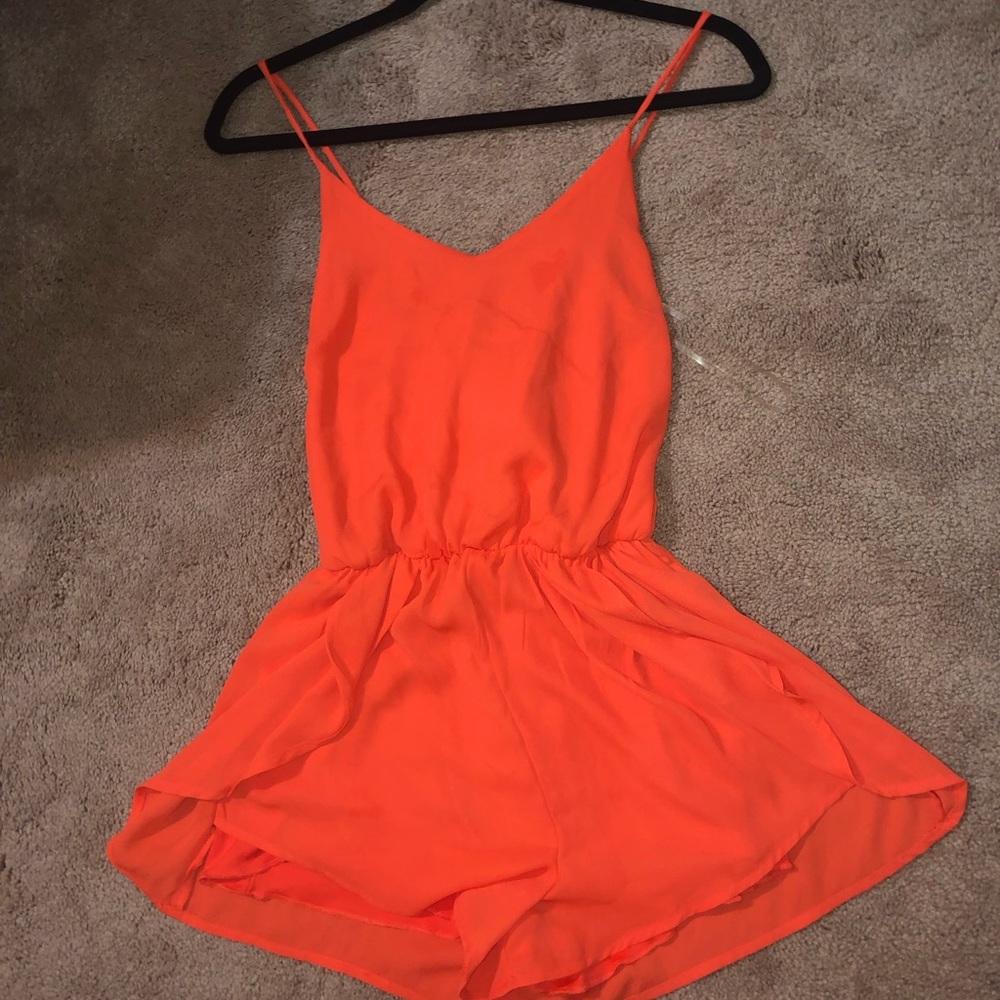 Neon orange romper